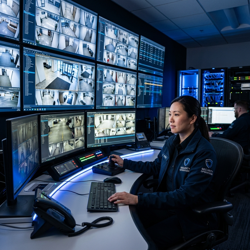 Technician installing electronics
