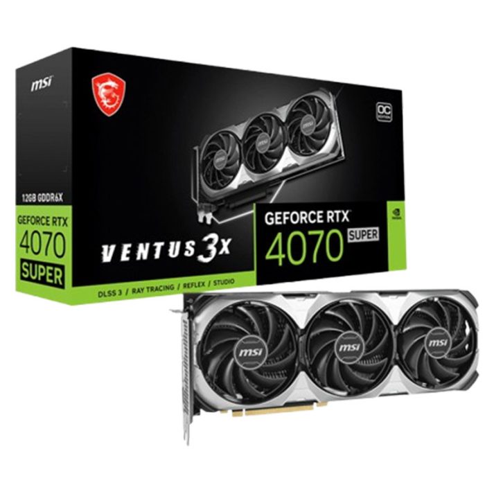 Carte Graphique Gaming MSI GeForce RTX 4070 Super Ventus 3X Black 12Go OC En Tunisie