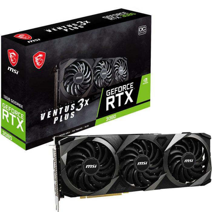 Carte Graphique MSI Nvidia Geforce RTX 3080 Ventus Plus 12Go OC LHR Noir en Tunisie