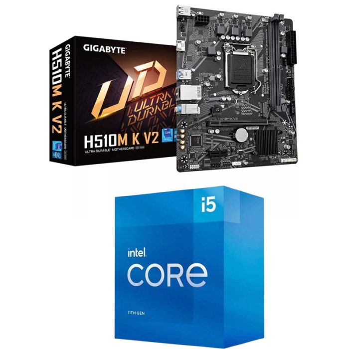 Pack Gamer Carte mère Gigabyte H510M-K V2 & Processeur I5 11400F En Tunisie